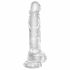 King Cock Clear 8 - pripenjalni, testisni dildo (20 cm) 