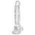 King Cock Clear 8 - pripenjalni, testisni dildo (20 cm) 