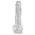 King Cock Clear 8 - pripenjalni, testisni dildo (20 cm) 