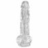 King Cock Clear 8 - pripenjalni, testisni dildo (20 cm) 