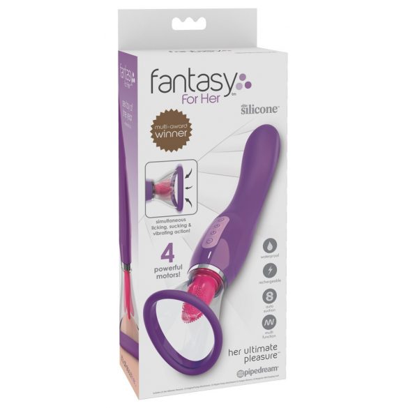 Fantasy - vibrator 3v1 za polnjenje (vijolična) 