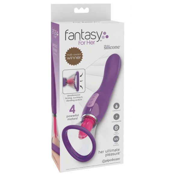 Fantasy - vibrator 3v1 za polnjenje (vijolična) 