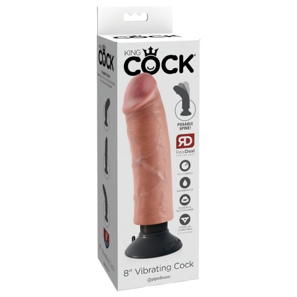 King Cock 8 - upogljiv, realističen vibrator (25 cm) 