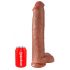 King Cock 15 - gigantski dildo s testisi (38 cm) - temno naraven 