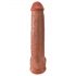 King Cock 15 - prisesek, z gigantični dildo z modremi modami (38 cm) - temna naravna barva