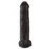 King Cock 15 - gigantski dildo s testisi (38 cm) - črn 