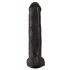 King Cock 15 - prisesalni dildo z mošnjo (38 cm) - črna