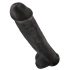 King Cock 15 - gigantski dildo s testisi (38 cm) - črn 