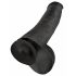 King Cock 15 - prisesalni dildo z mošnjo (38 cm) - črna