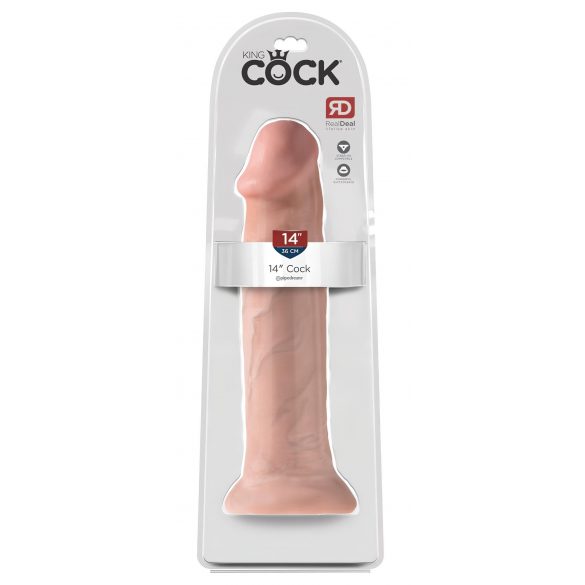 King Cock 14 - velik dildo z objemko (36 cm) - naravni 