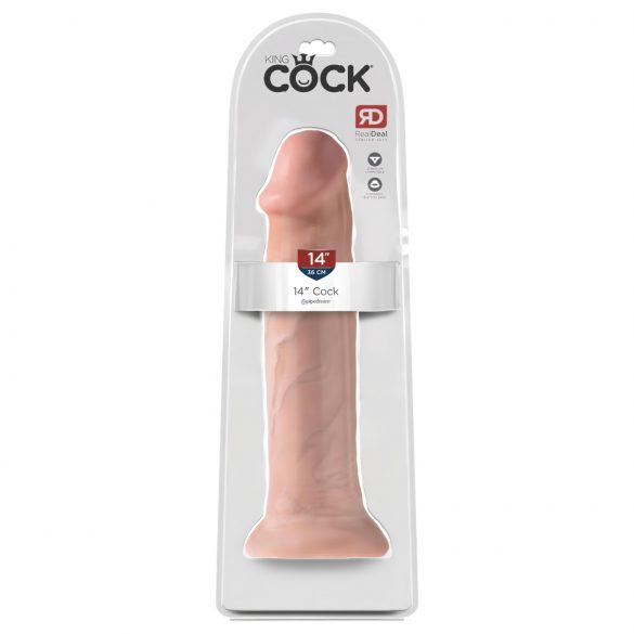 King Cock 14 - velik dildo z objemko (36 cm) - naravni 