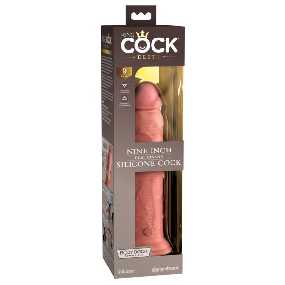 King Cock Elite 9 - pripenjalni, realistični dildo (23 cm) - naravni 