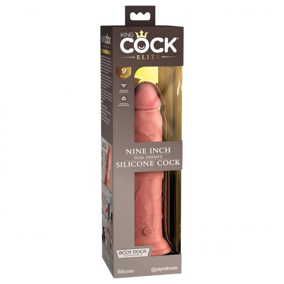 King Cock Elite 9 - pripenjalni, realistični dildo (23 cm) - naravni 