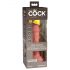 King Cock Elite 6 - realistični vibrator s priseskom, 15 cm (temna naravna barva)