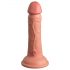 King Cock Elite 6 - realistični vibrator s priseskom, 15 cm (temna naravna barva)