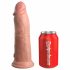 King Cock Elite 8 - vibrator s prijemalom, realističen (20 cm) - naravni 