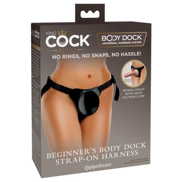 King Cock Elite Body Dock za začetnike - pritrdljivo dno (črno) 