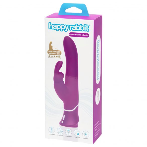 Happyrabbit Power Motion - vodoodporen vibrator s potisnim mehanizmom za polnjenje (vijolična) 