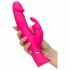 Happyrabbit Dual Density - vodoodporen vibrator na baterije s paličico (roza) 