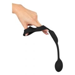 Rebel - Obroček za penis in moda z vibratorjem (črn)