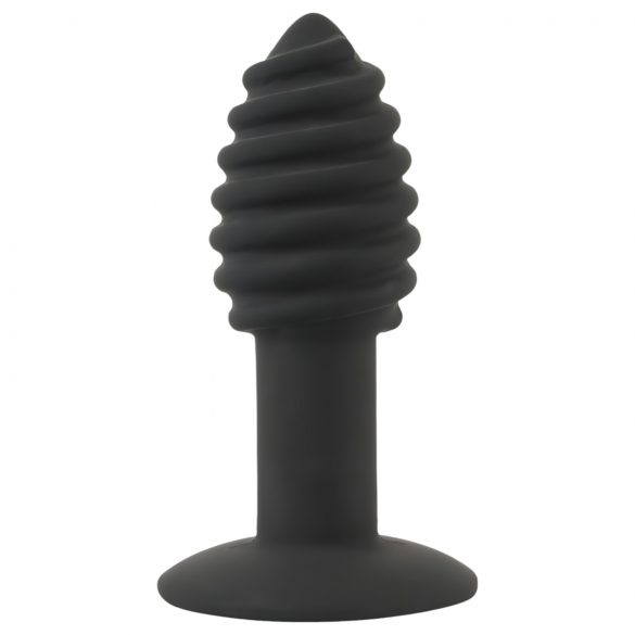 Black Velvet Twist - silikonski analni vibrator za polnjenje (črn) 