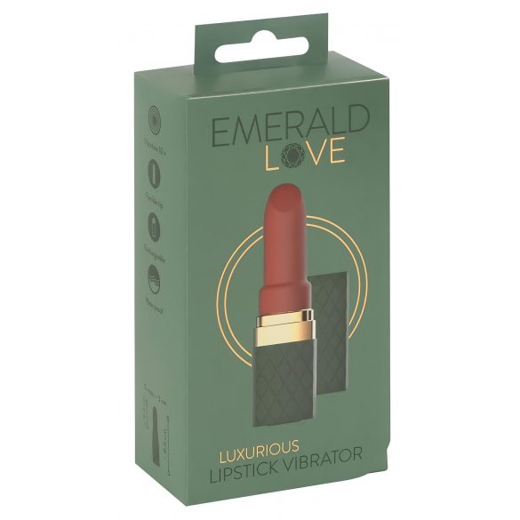 Emerald Love - akumulatorski, vodoodporni vibracijski šminka (zelena-bordo)