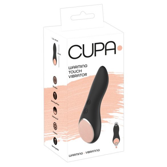 You2Toys CUPA - brezžični klitoralni vibrator z grelnikom (črn) 