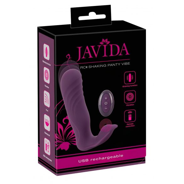 Javida RC - radijsko vodeni klitorisni vibrator z dvema funkcijama, ki ga je mogoče polniti (vijolična) 