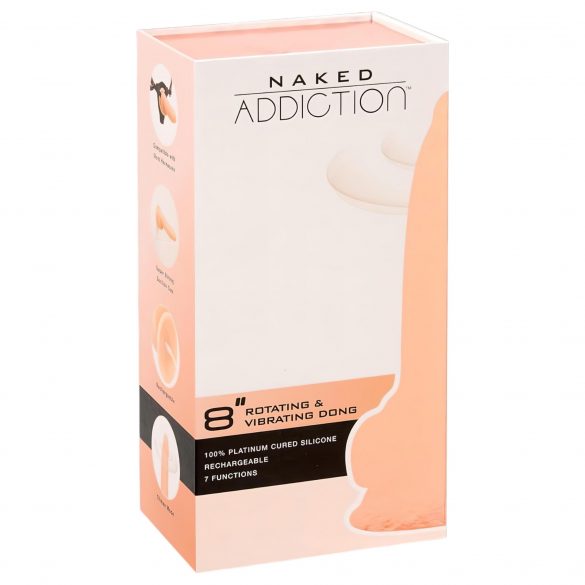 Naked Addiction Rotating 8 - brezžični vrtljivi vibrator (20 cm) - naravni 