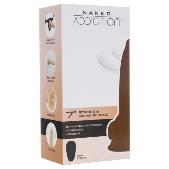 Naked Addiction Rotating 7 - brezžični vrtljivi vibrator (18 cm) - naravni