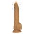 Naked Addiction Thrusting 9 - brezžični, radijsko vodeni vibrator za potiskanje - temen (23cm) 