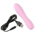 Cuties Mini 3 - Vodoodporen vibrator z rebri (roza) 