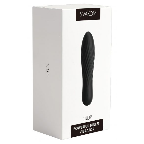 Svakom Tulip - mini vibrator s polnilno baterijo (črn) 