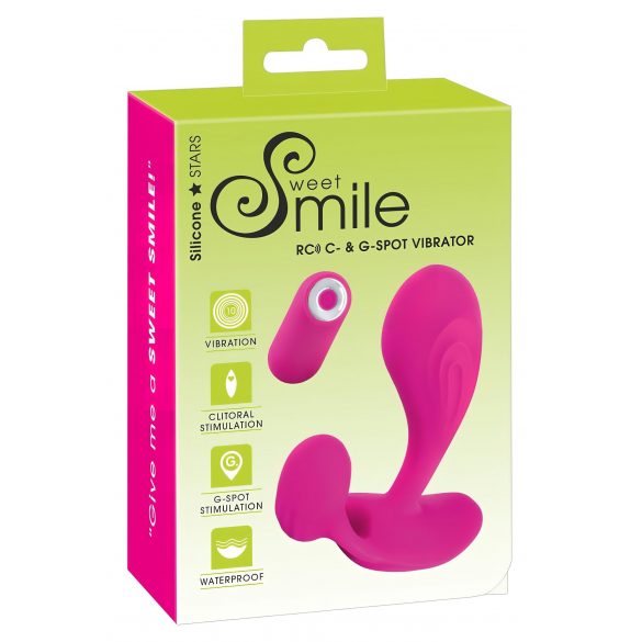 SMILE RC - radijsko vodeni vibrator za točko G, ki ga je mogoče ponovno napolniti (roza) 