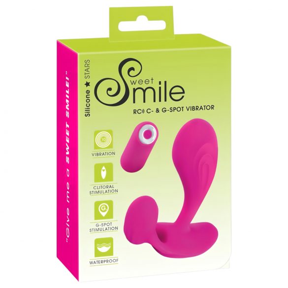 SMILE RC - radijsko vodeni vibrator za točko G, ki ga je mogoče ponovno napolniti (roza) 