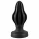 ANOS - super mehak analni dildo z rebri - 5 cm (črn) 