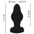 ANOS - super mehak analni dildo z rebri - 5 cm (črn) 