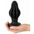 ANOS - super mehak, rebrast analni dildo - 7cm (črn)