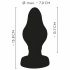 ANOS - super mehak analni dildo z rebri - 7 cm (črn) 