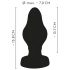 ANOS - super mehak, rebrast analni dildo - 7cm (črn)