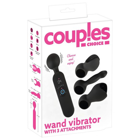 Couples Choice - masažni vibrator z ogrevanjem za polnjenje (črn) 