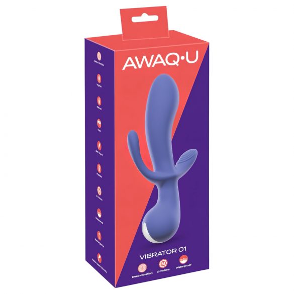 AWAQ.U 1 - brezžični vibrator s tremi čepi (vijolična) 