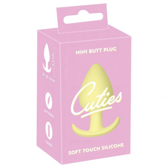 Cuties Mini Butt Plug - silikonski analni dildo - rumene barve (3,1cm) 