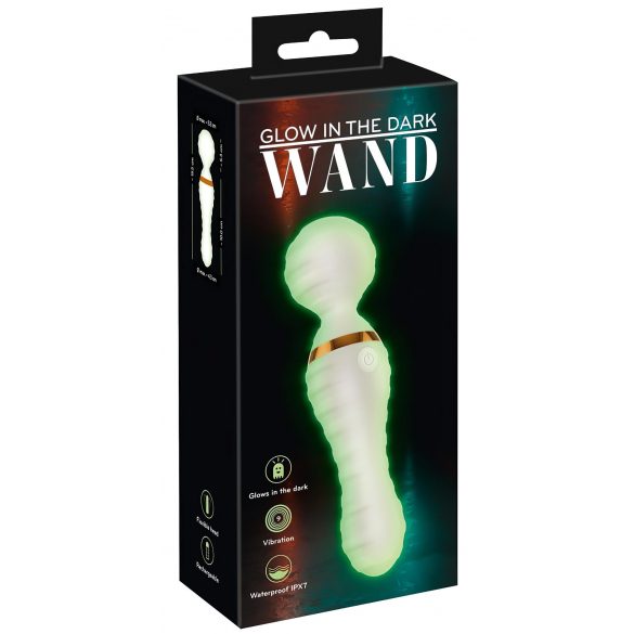 You2Toys Sveti v temi - fluorescenčni masažni vibrator (bela) 