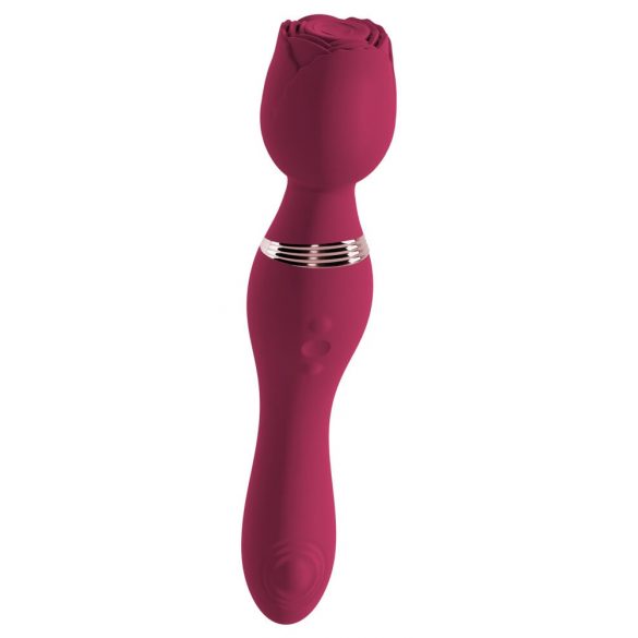 You2Toys Rosenrot - masažni vibrator z vrtnico za polnjenje (rdeč) 