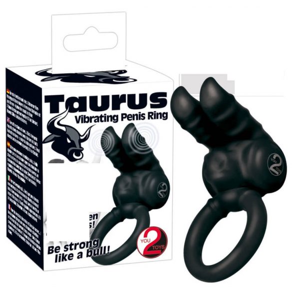 You2Toys - Taurus - vibracijski obroček za penis z dvojnim motorjem (črn) 