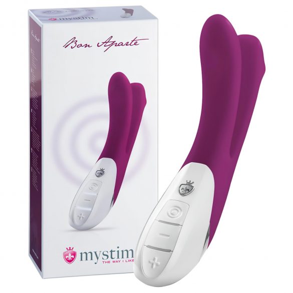 mystim Bon Aparte - vibrator z dvojnim vzvodom (blackberry) 