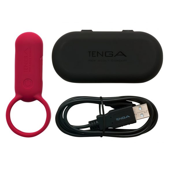 TENGA Smart Vibe - vibracijski obroček za penis (rdeč) 