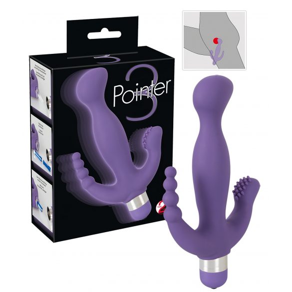 You2Toys - Pointer - vibrator za trojni užitek (vijolična) 