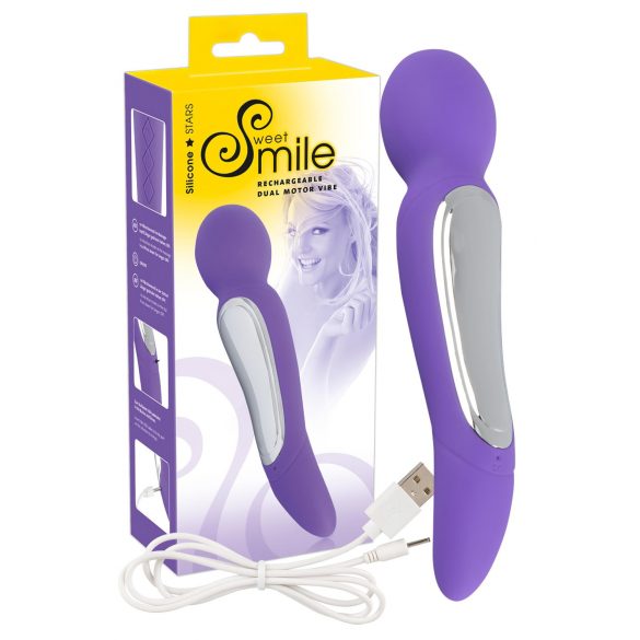 SMILE Wand - masažni vibrator z dvema motorjema (vijolična) 